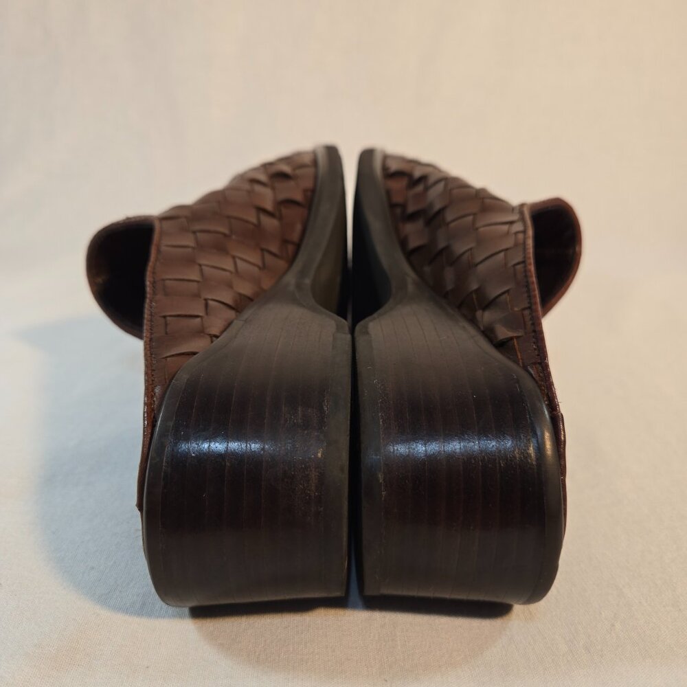 ARTIVIA LITES CRYSTAL Y2K Fairy Grunge Goth Brown Leather Heel Clog Mule Size 9M - Picture 9 of 16